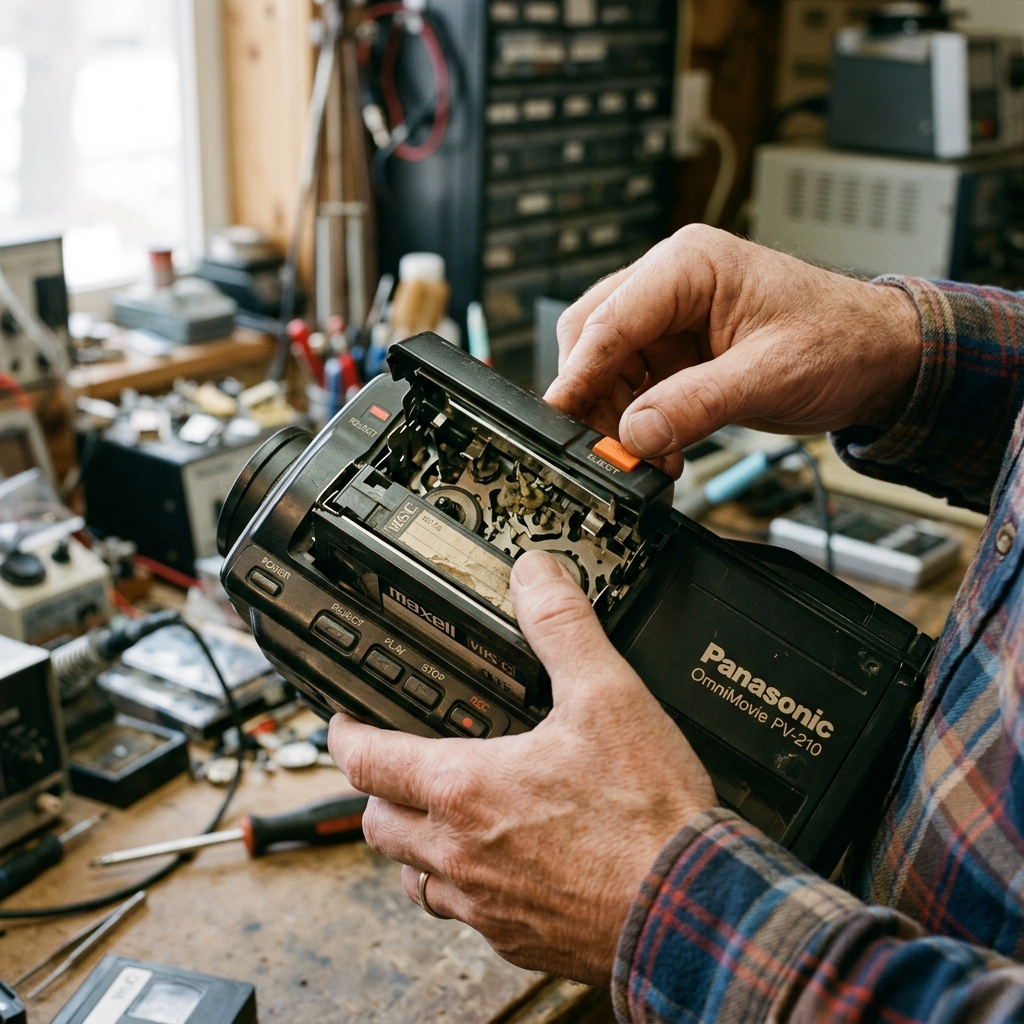 Testing the tape deck left