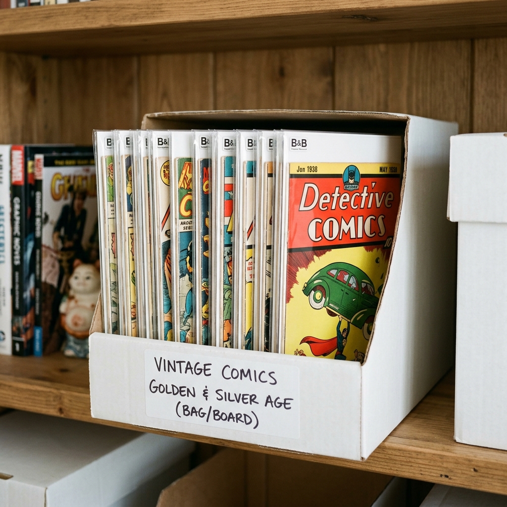 A stack of valuable vintage comic books left