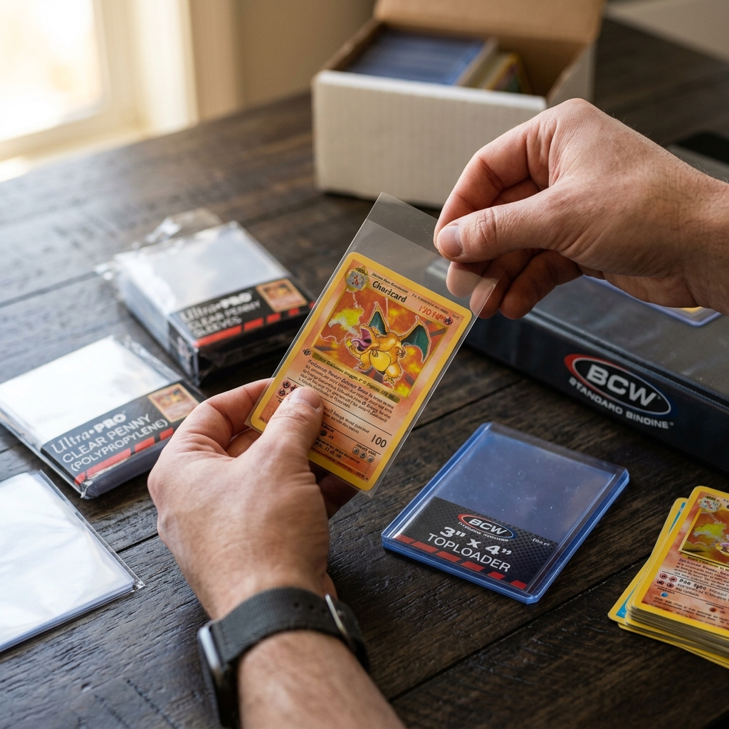 Cleaning and preparing vintage pokemon cards left