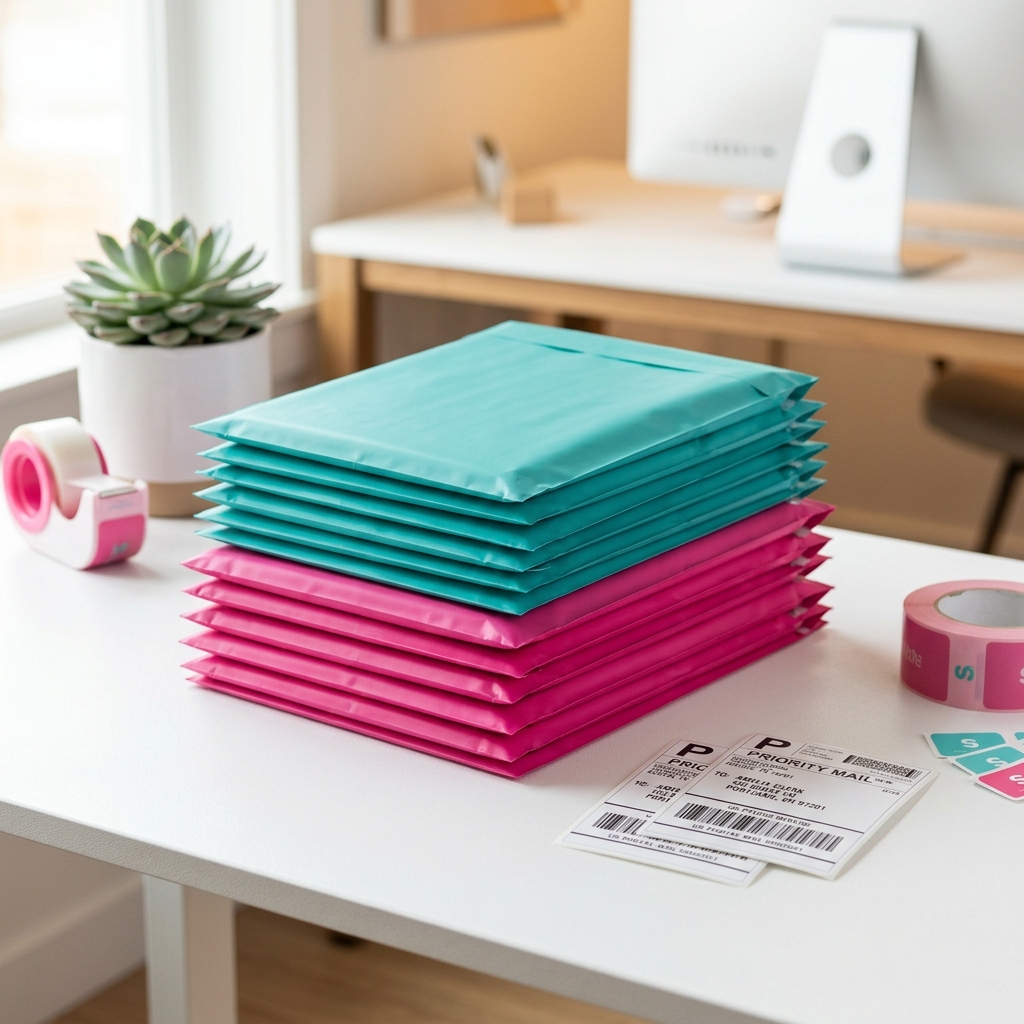 Colorful Poly Mailers left