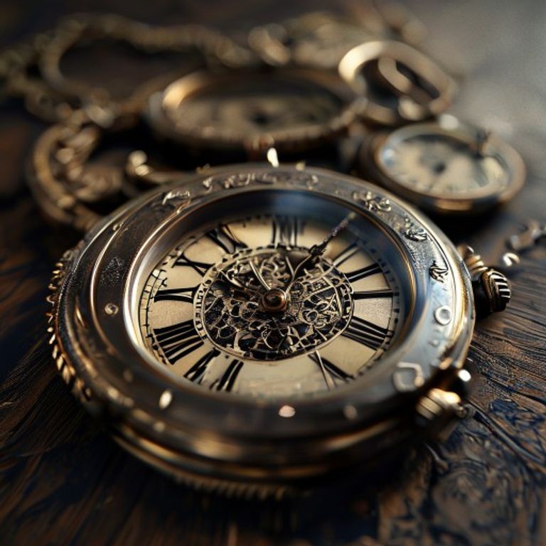 A detailed close-up of a vintage pocket watch movement with intricate gears and rubies left