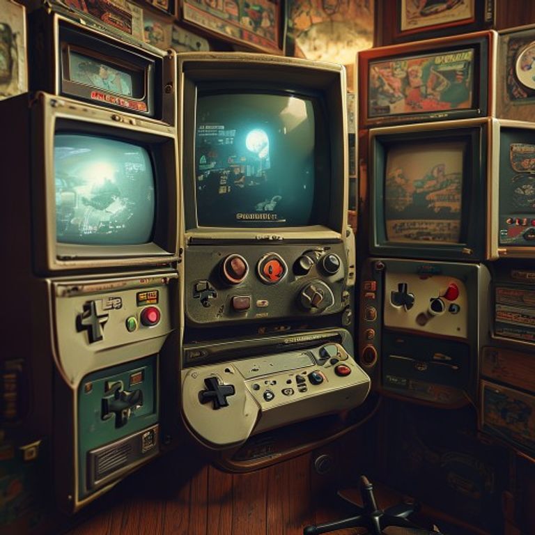 A highly detailed photorealistic image of a vintage Nintendo 64 console with a classic game cartridge and controller left
