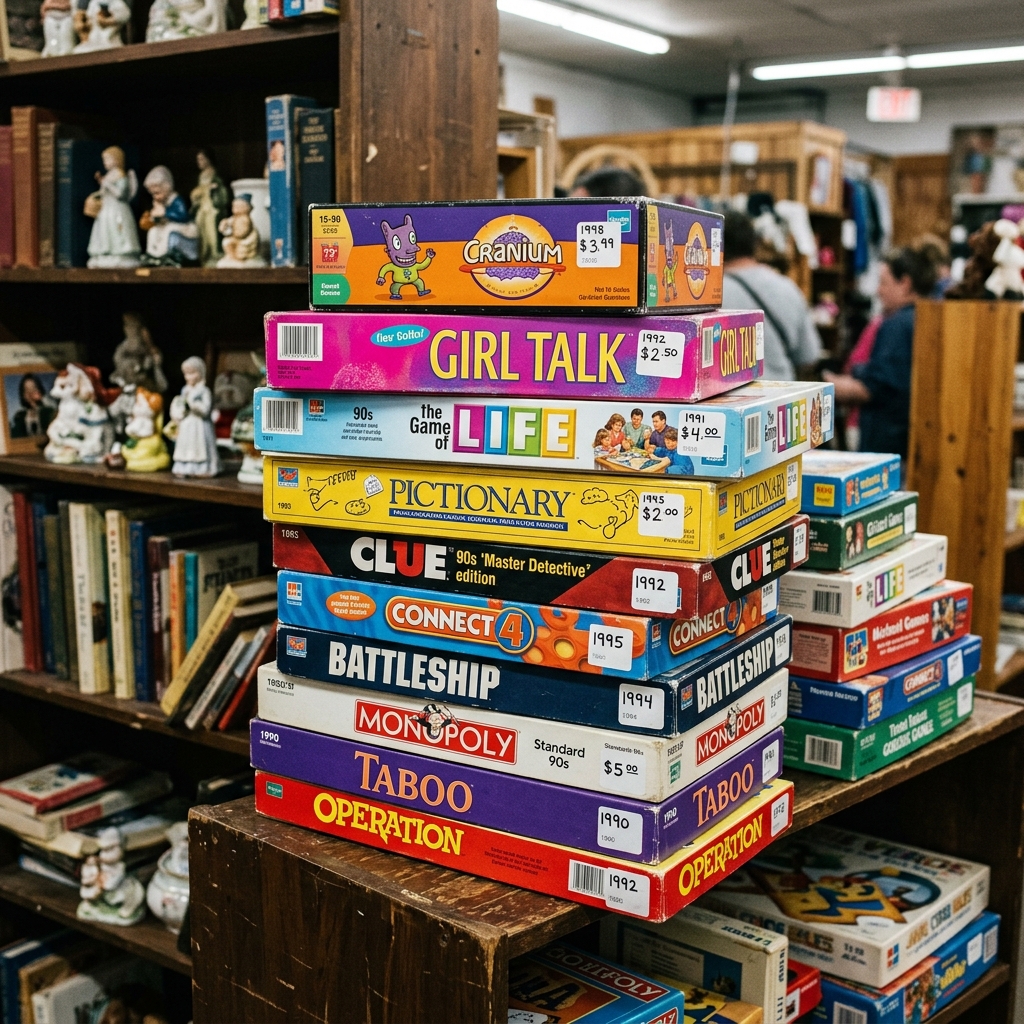 Stack of Vintage Board Games right