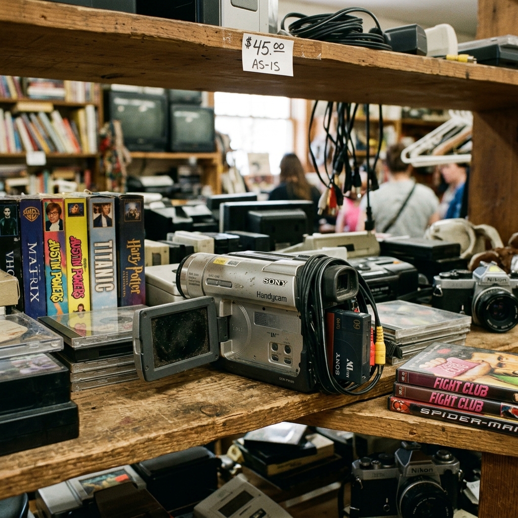 Vintage Camcorder on Thrift Store Shelf right