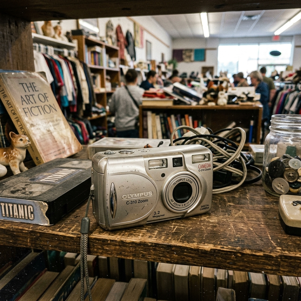 Vintage Digicam on Thrift Store Shelf right
