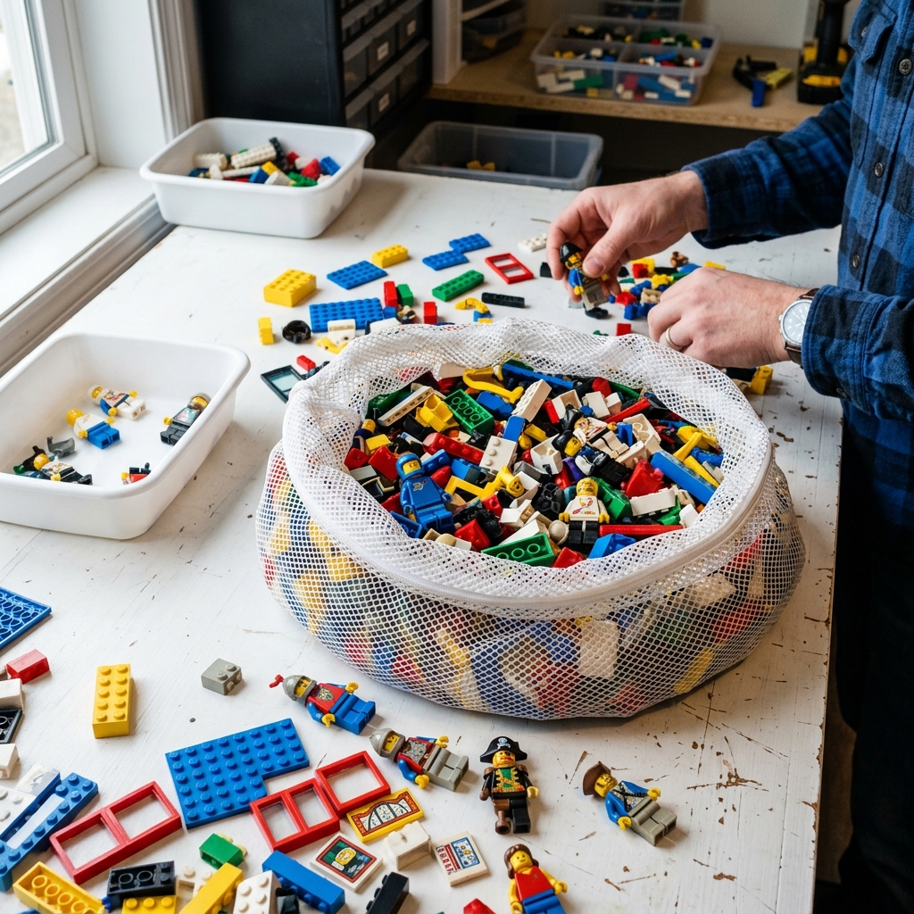 Cleaning vintage legos carefully left