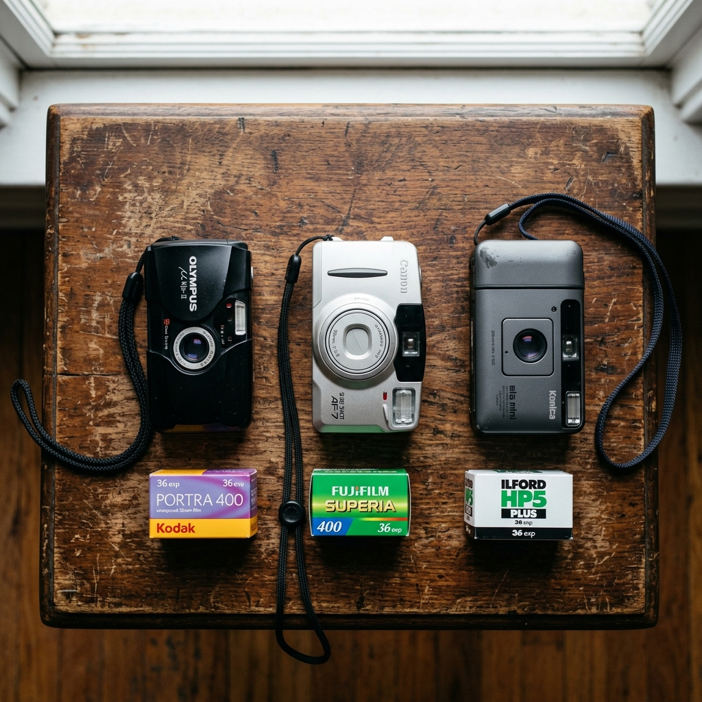 Vintage Point and Shoot Cameras right